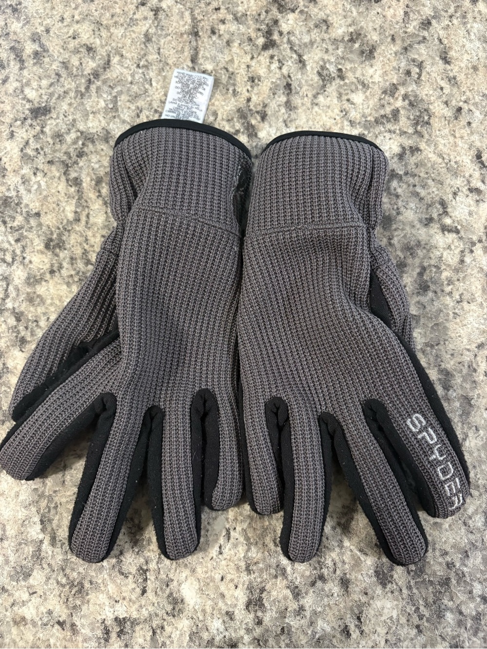 Spyder grey and black gloves medium